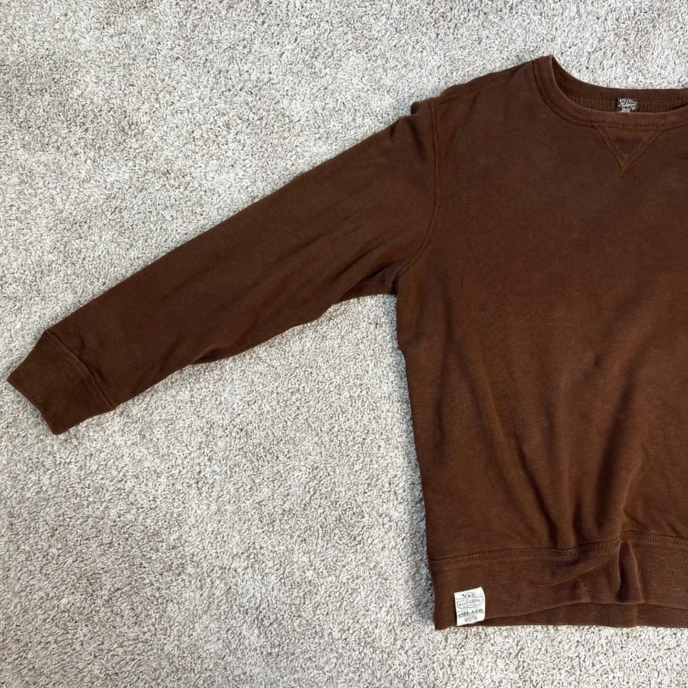 VTG Polo Ralph Lauren Sportsmans Sweatshirt Men L Brown Heritage Waffle Line 90s